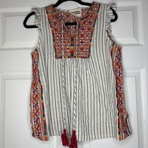 SAVANNA JANE Womens Embroidered Top